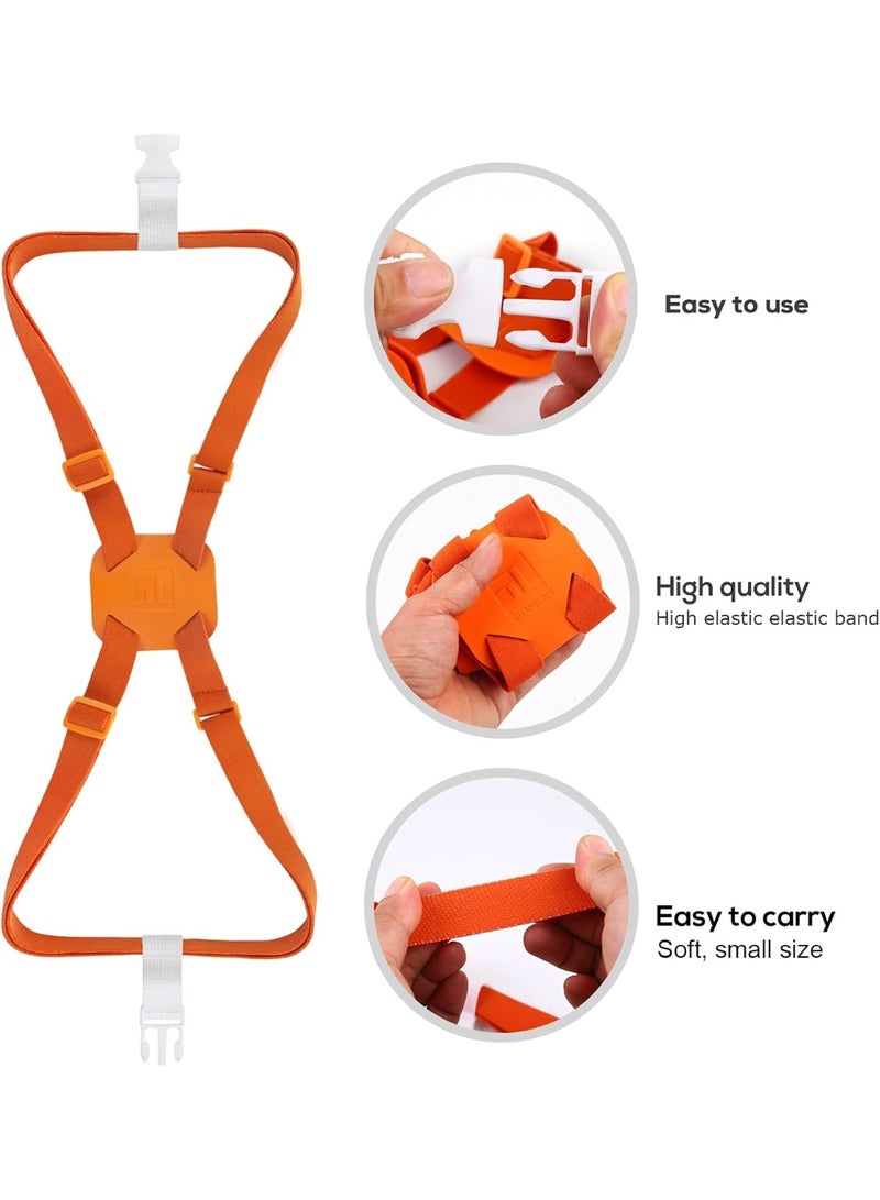 Luggage Straps Bag Bungees for Add a Bag Easy to Travel Suitcase Elastic Strap Belt Long Orange L Orange - Image 4
